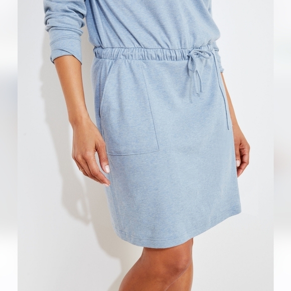 Haven Well Within Organic Cotton Interlock Henley Dress Blue Size M - Picture 10 of 11